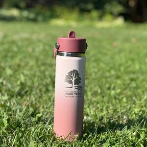 Hydro Flask Pink and White Water Bottle